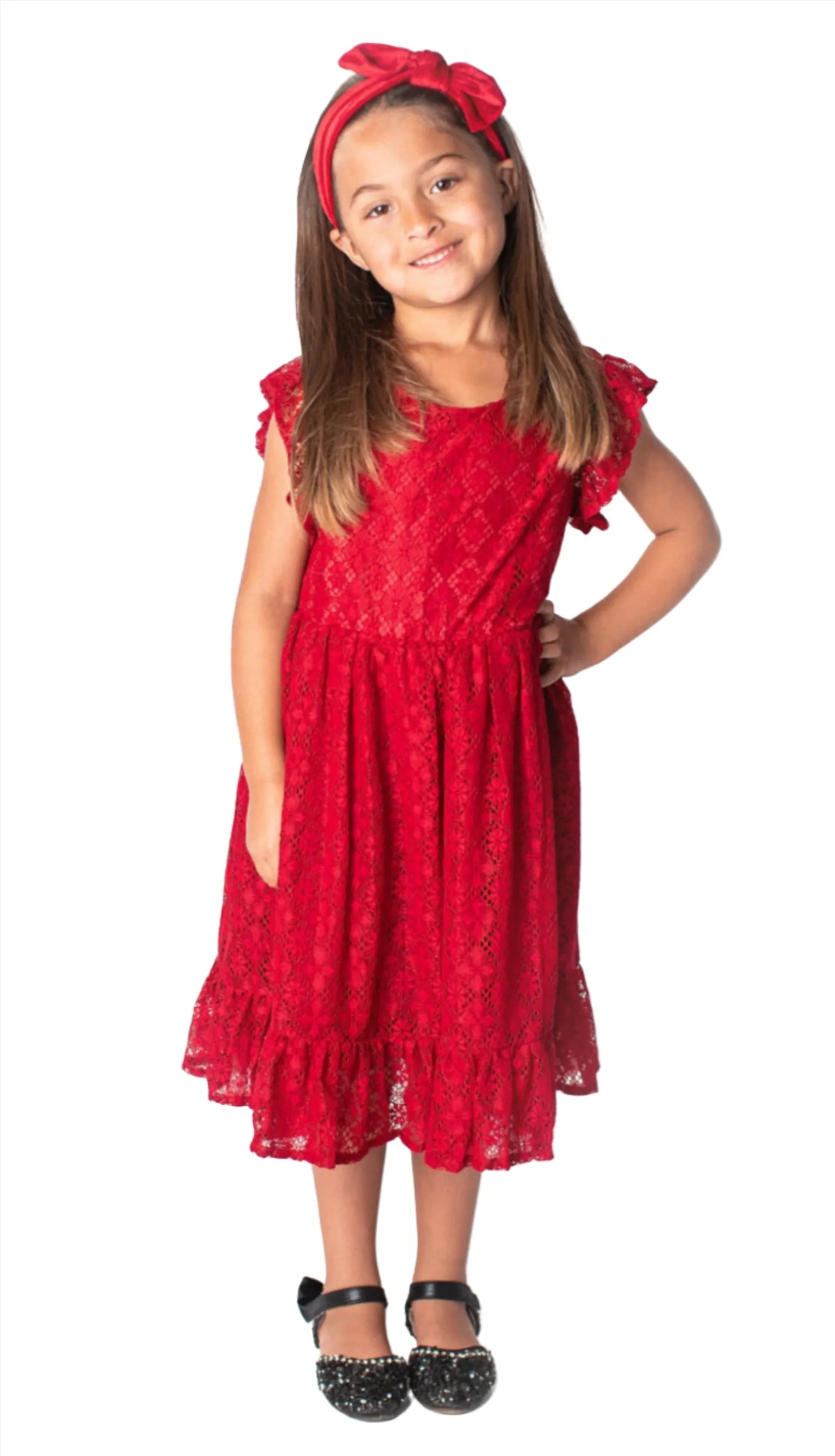 Baby Girls & Little Girls Burgundy Lace Dress