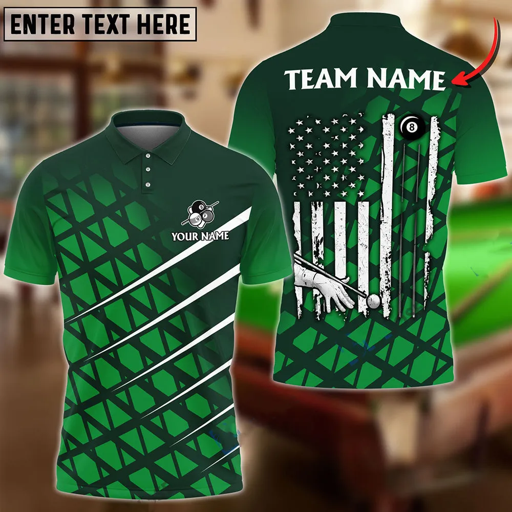 Billiards Ball 8 To The New America ,Personalized Name Team Multicolor Options 3D Polo Shirt