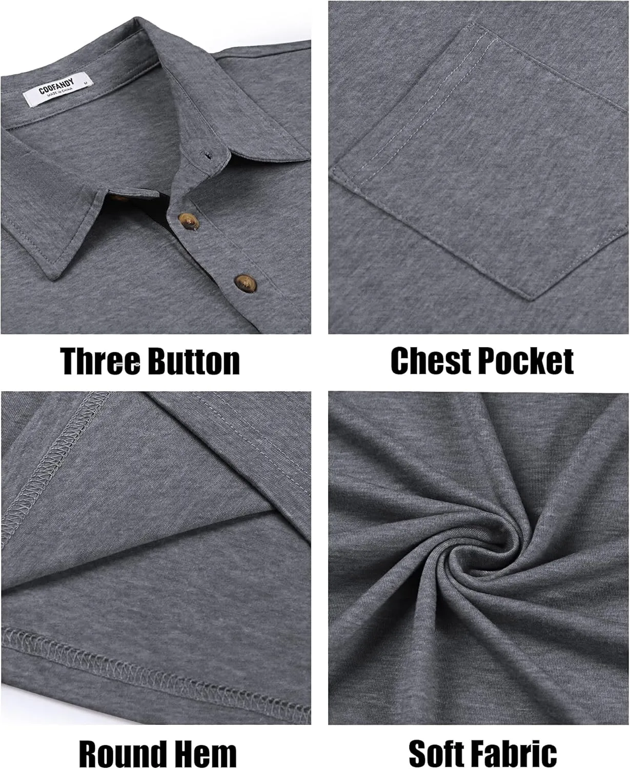 COOFANDY Men Short Sleeve Polo Shirt Casual Summer Collar Shirts Dress Button Polo T Shirt Classic Golf Shirts