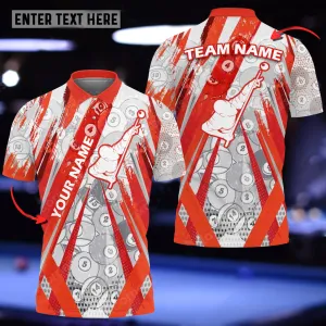 Coolspod Personalized Billiard Ball Red Player Polo Shirt, Billiard Pattern, Shirt for Billiard Players
