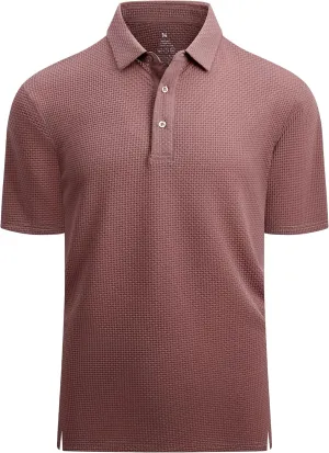 Esabel.C Bubble Men's Polo Shirts Short Sleeve Stretch Casual Jacquard Collared Golf Polo Shirts for Men