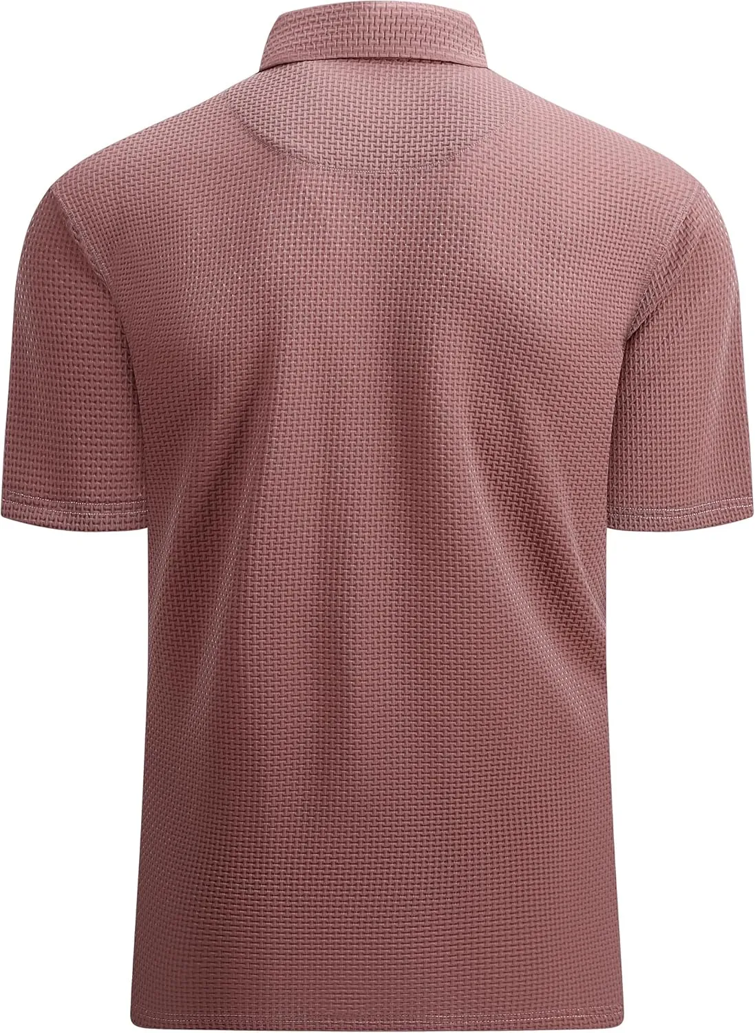 Esabel.C Bubble Men's Polo Shirts Short Sleeve Stretch Casual Jacquard Collared Golf Polo Shirts for Men