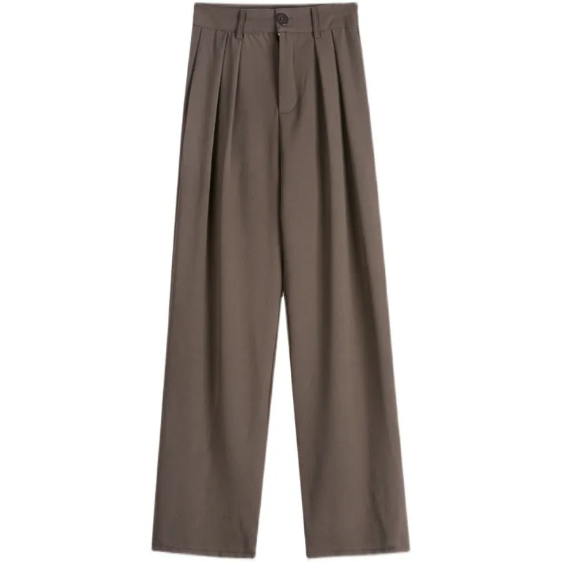 Girlary-shop main character dress to impress Solid Color High Waist Suit Pants Women's 2024 Summer Sports Pants Casual Drop-down Wide-Leg Pants Women's Mopping Pants Women