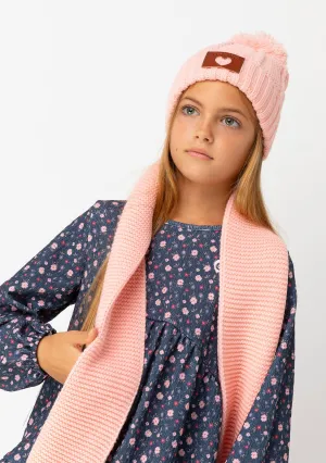 Girl's Pink Pompon Beanie
