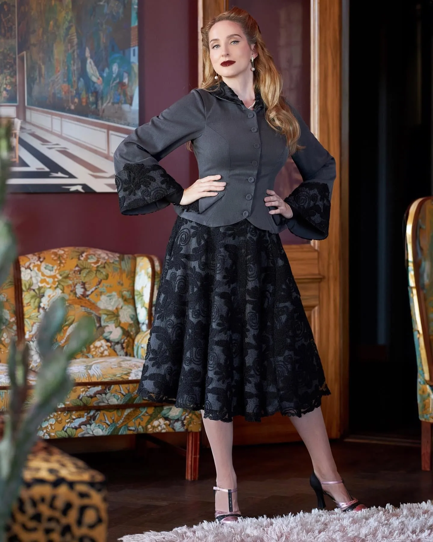 Ingar-Abalone High-waist  exquisite swing skirt by Miss Candyfloss