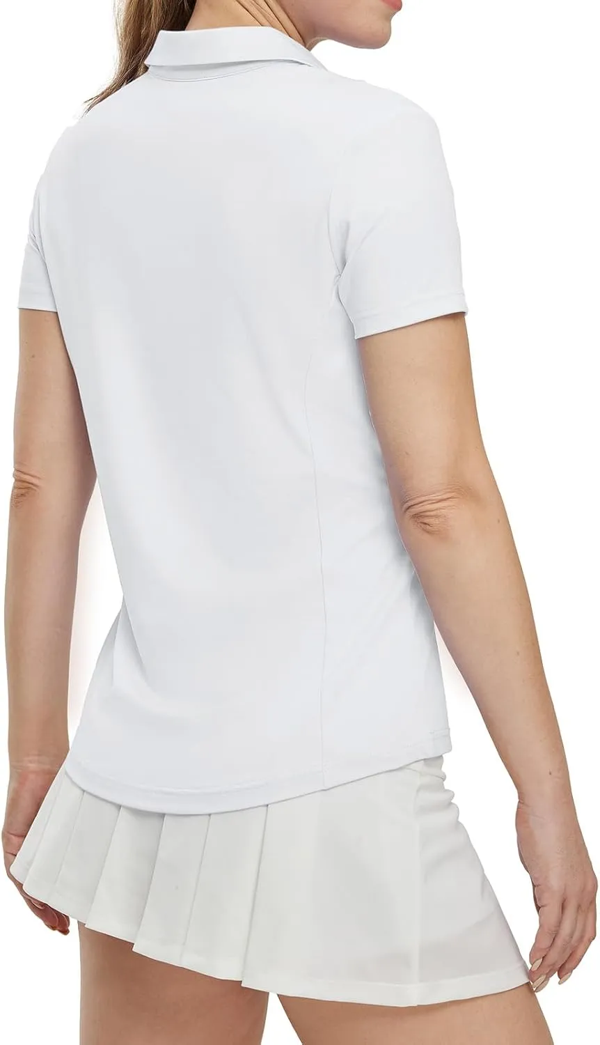 TBMPOY Women's Polo Shirts Short Sleeve V-Neck Golf Tennis Shirts Quick Dry UPF 50  Sun Protection Collared Shirt