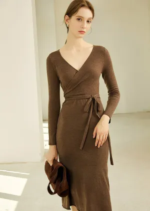 V NECK FISHTAIL DRESS