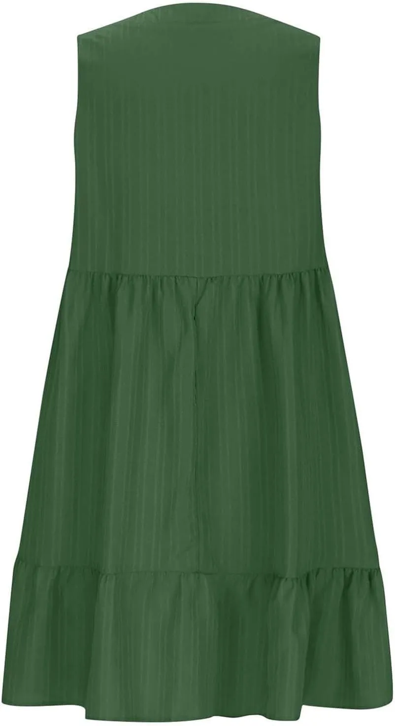 Women's Casual Dress Summer Tank Dress Sleeveless Summer Dresses for Women 2025 Elegant Classy Plus Size Dresses