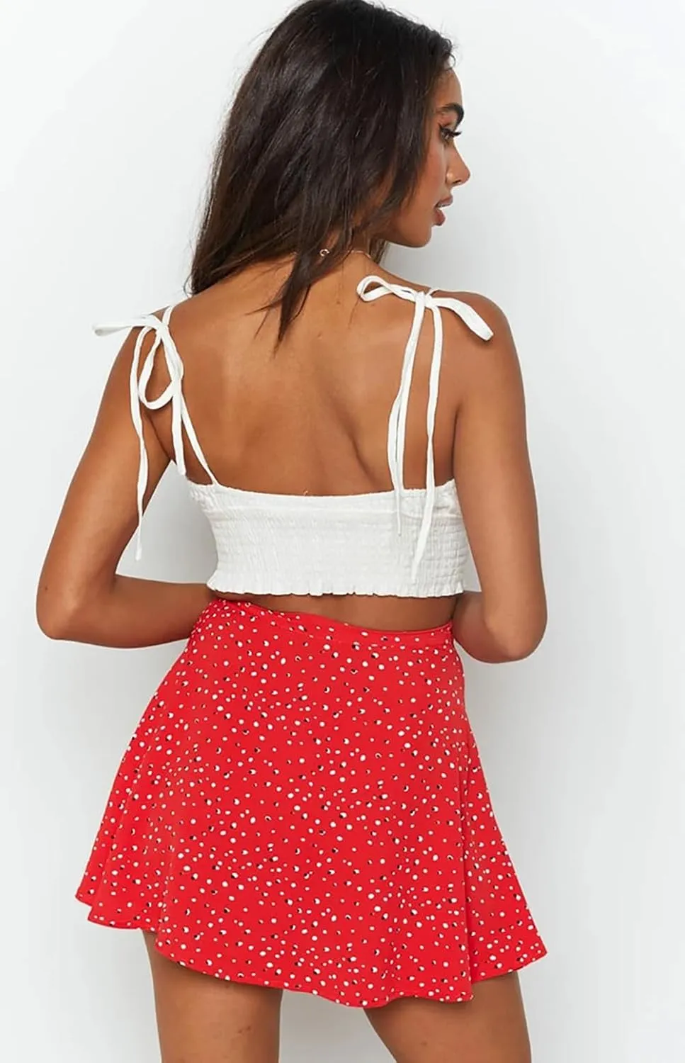 Women's Elastic Waist Skirt High Waisted A-line Summer Printed Umbrella Skirt