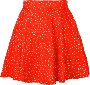 Women's Elastic Waist Skirt High Waisted A-line Summer Printed Umbrella Skirt