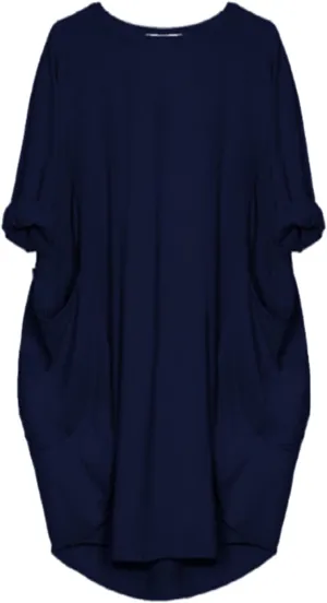 Women's Oversized Dress Long Sleeve Loose Tunic T-Shirt Dresses Summer Fashion Baggy Dress with Pockets 2025